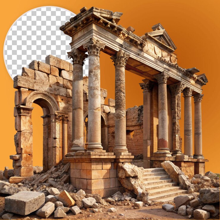 ancient ruins set destroyed architecture