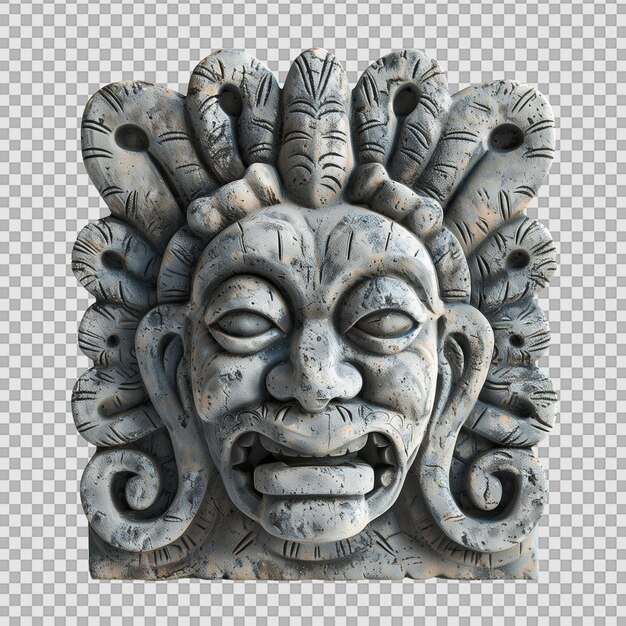 PSD ancient sculpture replica on transparent background