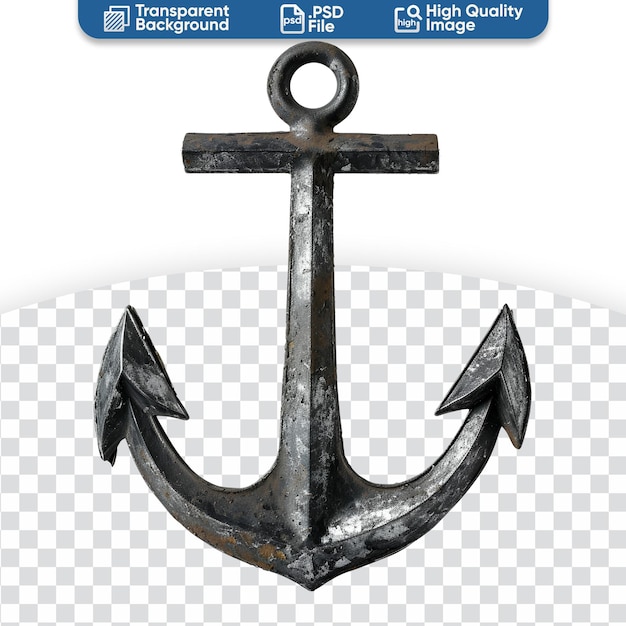 PSD el ancla de un velero aislado en un fondo transparente png.