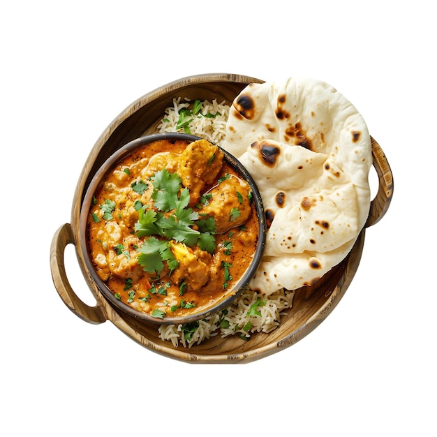 Andhra Chapathi du sud de l'Inde Riz frit et curry de poulet Cuisine indienne authentique