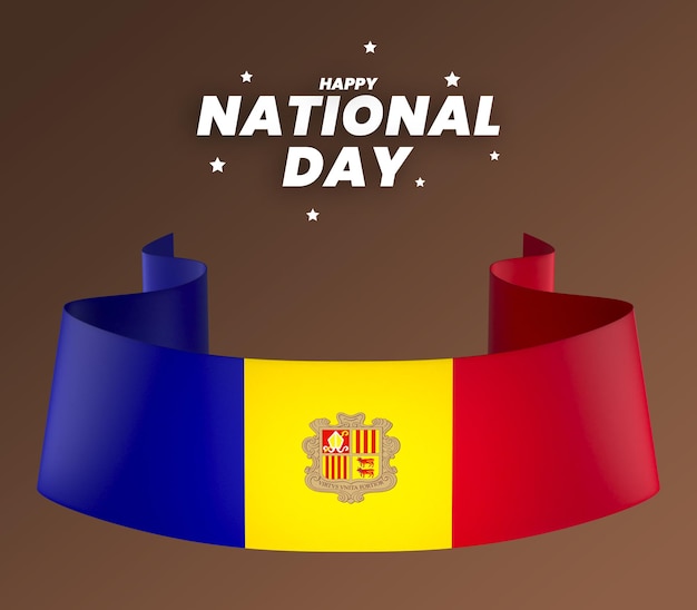 PSD andorra-flaggenelementdesign nationaler unabhängigkeitstag bannerband psd