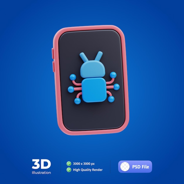 PSD android-wissenschaftler 3d-illustration