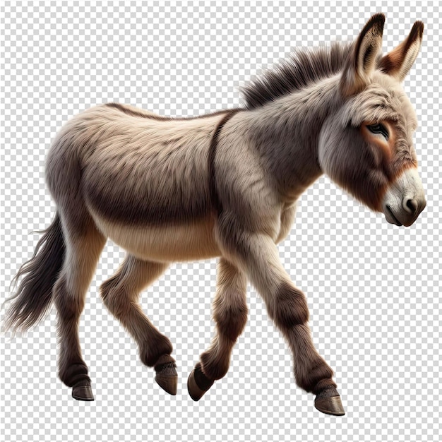 PSD un âne est représenté sur un fond blanc avec une image d'un âne