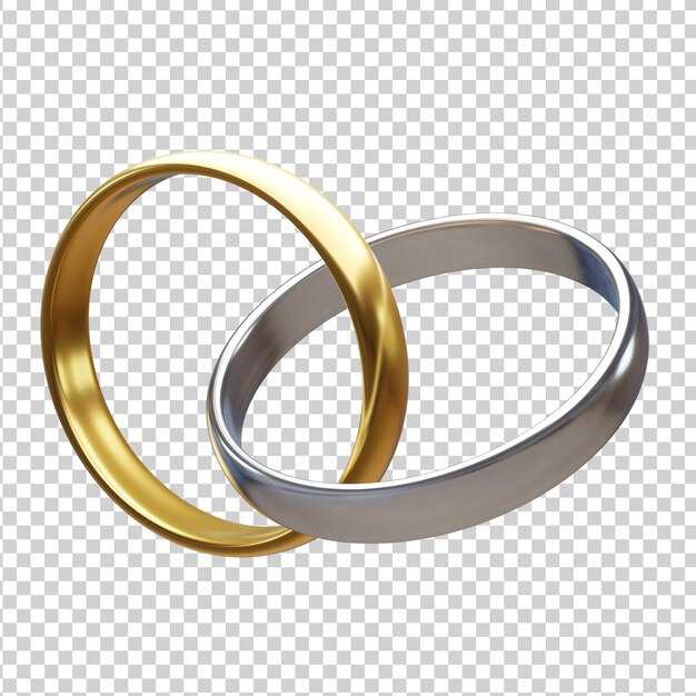 PSD anéis de casamento totalmente isolados em 3d