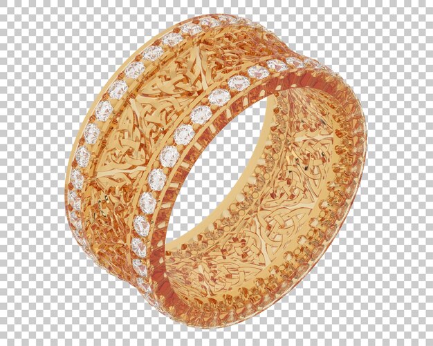 PSD anel de ouro na ilustração de renderização 3d de fundo transparente