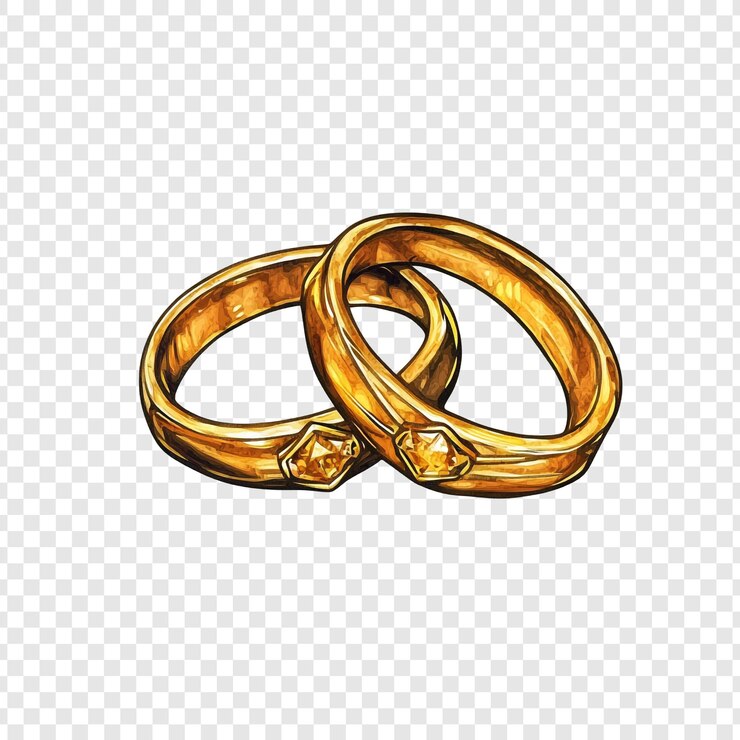 PSD anelli da sposa d'oro con pietre preziose, simbolo di amore e di impegno