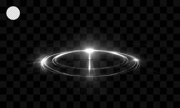 Anelli luminosi su uno sfondo trasparente.