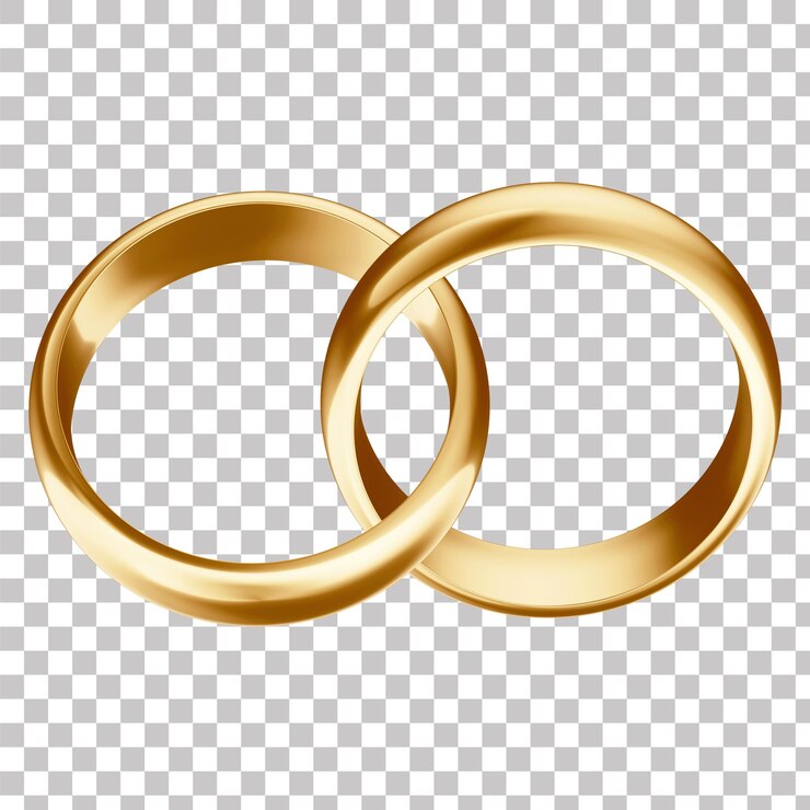 PSD anello d'impegno nuziale d'oro 3d con sfondo trasparente