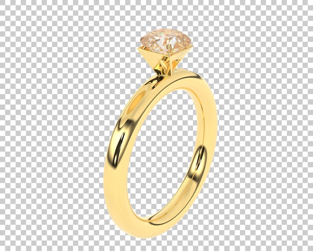 Anello di fidanzamento isolato sullo sfondo illustrazione di rendering 3D