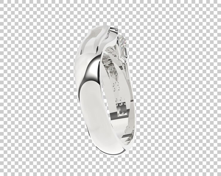 PSD anello di fidanzamento isolato sullo sfondo illustrazione di rendering 3d
