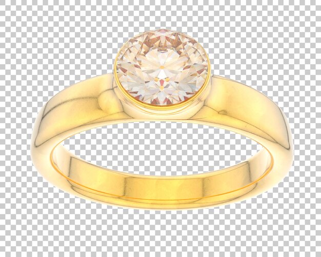 Anello di fidanzamento isolato sullo sfondo illustrazione di rendering 3D