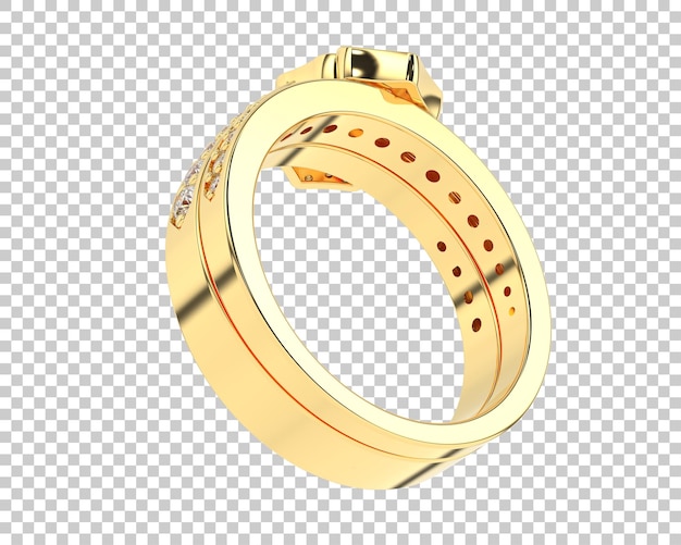 Anello di fidanzamento isolato sullo sfondo illustrazione di rendering 3D