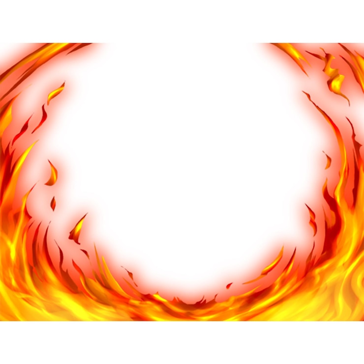 PSD anello di fuoco un cerchio di fiamme ardente con un'aura luminosa