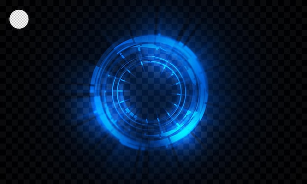 Anello hud luminoso di tecnologia su sfondo trasparente