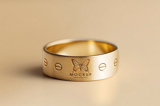 Anello inciso nel mockup dello studio