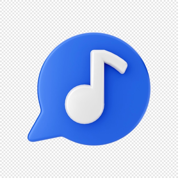 Anexo de arquivo de música de bolha de bate-papo 3D