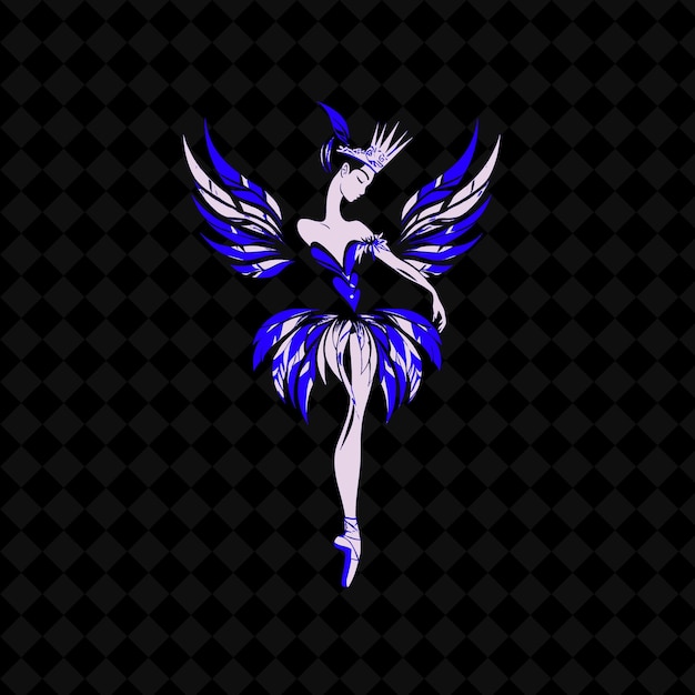 PSD Ángel azul con alas azules sobre un fondo negro