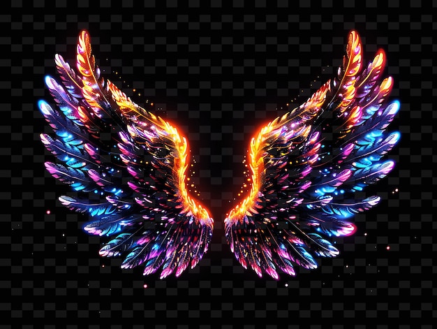 PSD un ángel colorido con las alas de las alas