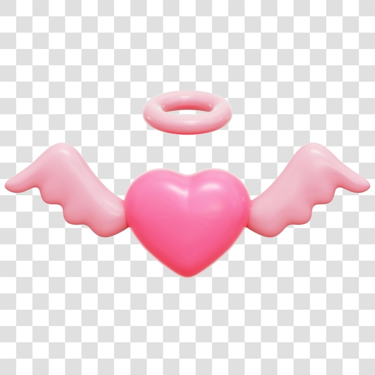 PSD angel of love 3d rendering icon isolated transparent background
