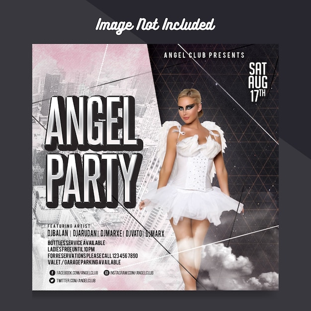 PSD angel party flyer modèle