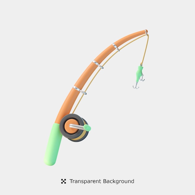 PSD angelrute 3d-symbol-darstellung