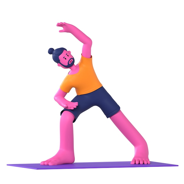 PSD angle latéral étendu utthita parsvakonasana yoga exercice de pose masculine