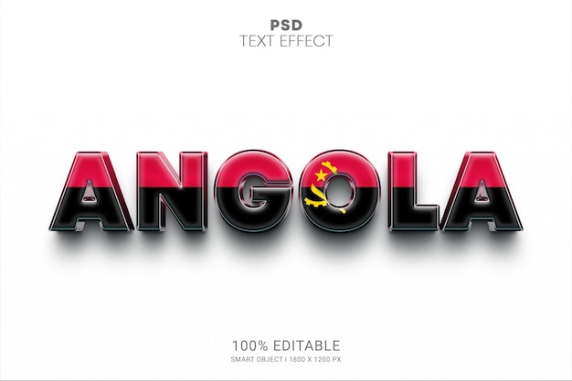 PSD angola psd diseño de efecto de texto editable