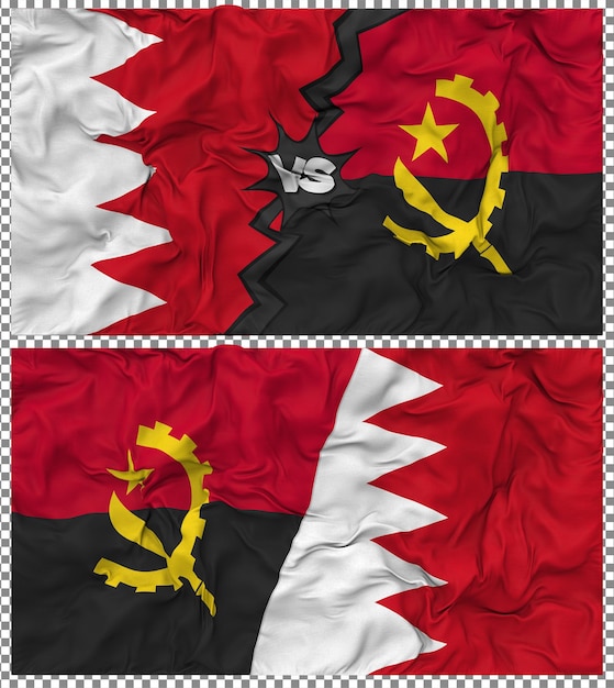 Angola vs Bahrain Mezz'Unione di bandiere tessuto Bump Texture Rendering 3D
