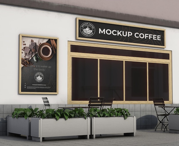 Angolo mock-up per negozio all'aperto