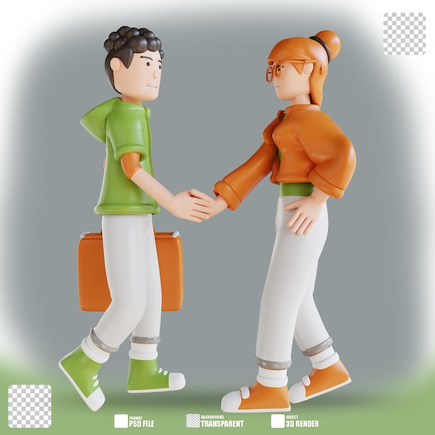 Angrement D'homme Et De Femme D'affaires D'illustration 3d