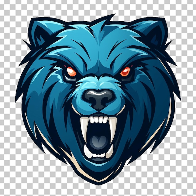 PSD angry bear-kopf-maskottchen-logo auf transparentem hintergrund