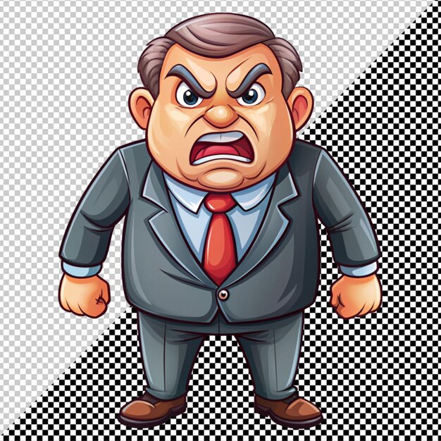 PSD angry boss vector on transparent background