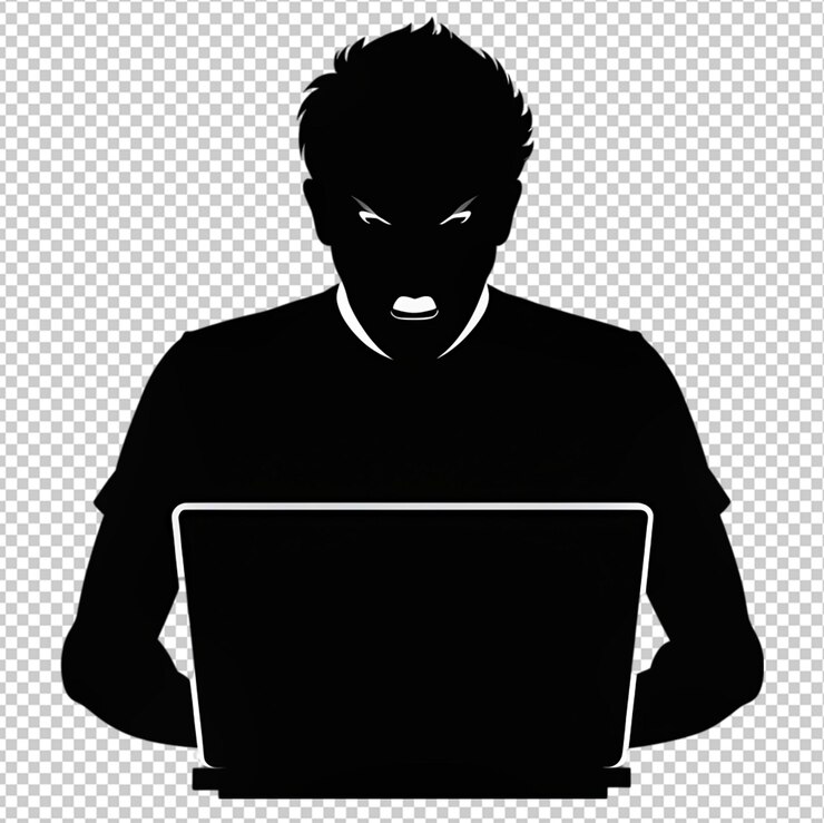 PSD angry coder clipart del usuario en un fondo transparente