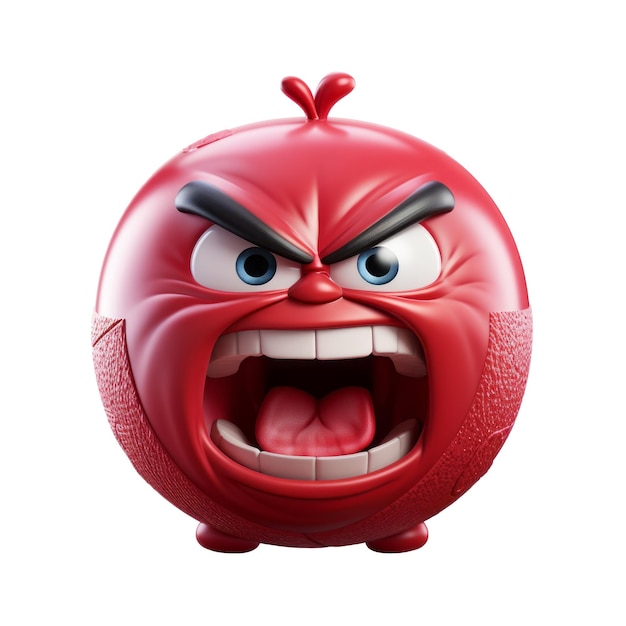 Angry face emoticon-icon auf dem transparenten hintergrund, das mit generativer ki erstellt wurde