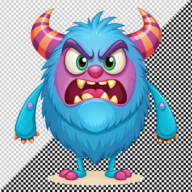 PSD angry monster vector on transparent background