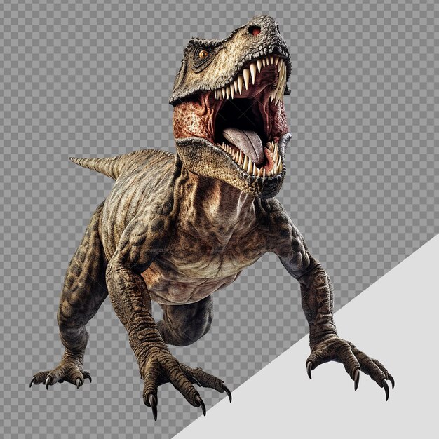 PSD angry tyrannosaurus rex png isolado em fundo transparente