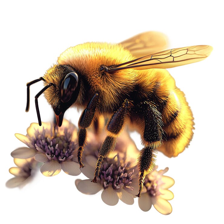 PSD angulado de cerca de una abeja