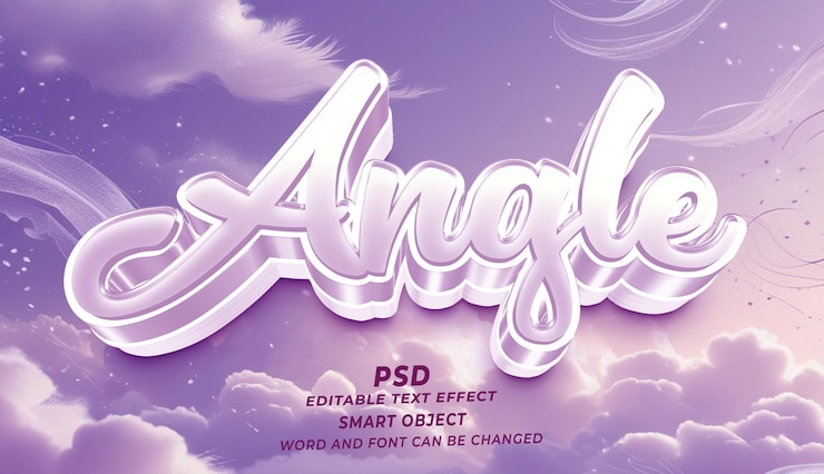 PSD ângulo - efeito de texto brilhante 3d editável