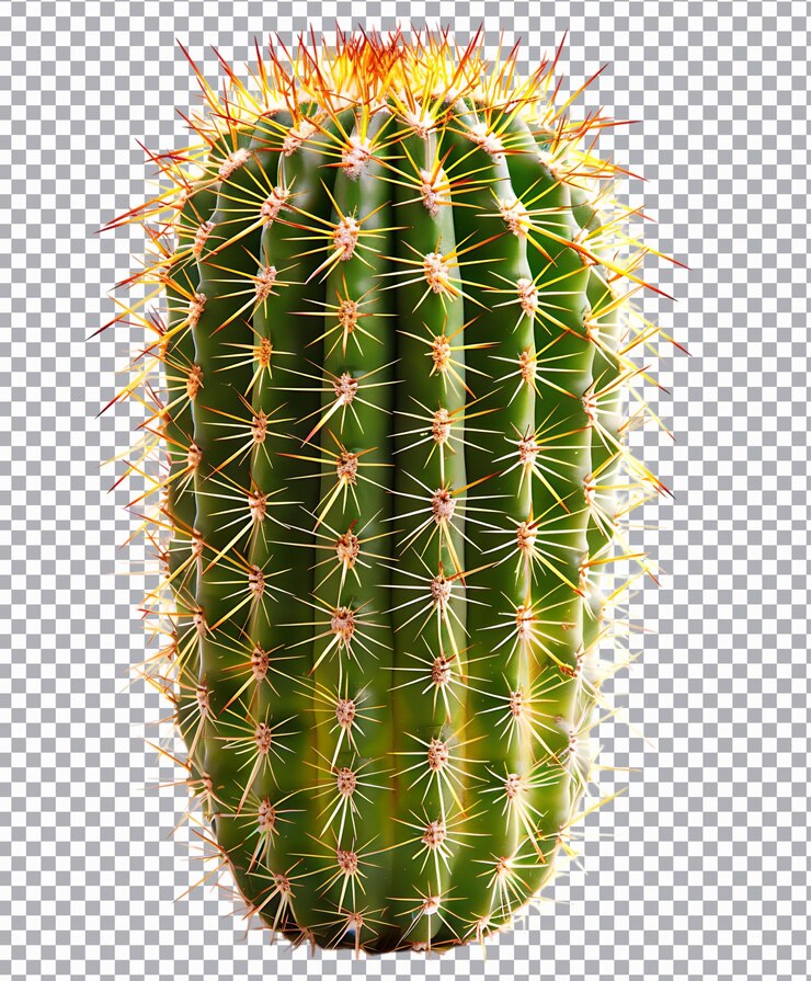 PSD ángulo frontal de cactus png aislado en un fondo transparente