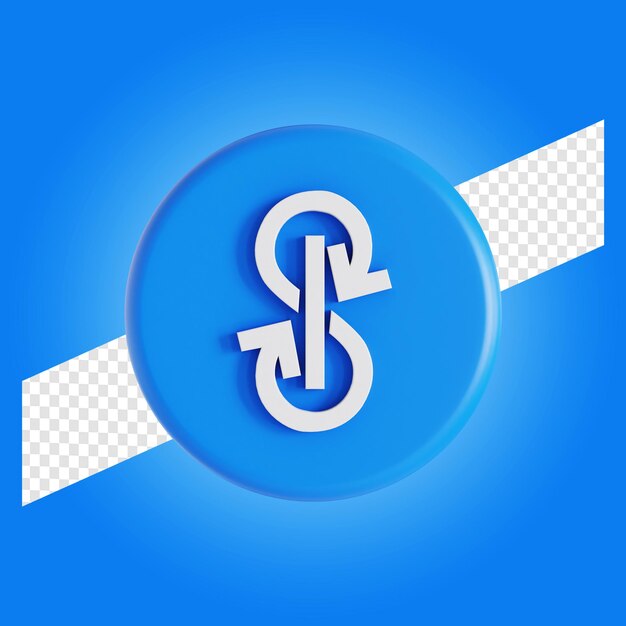 Anhelar cryptocurrency símbolo logo 3d ilustración