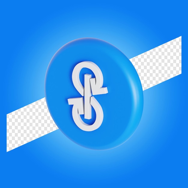 Anhelar cryptocurrency símbolo logo 3d ilustración