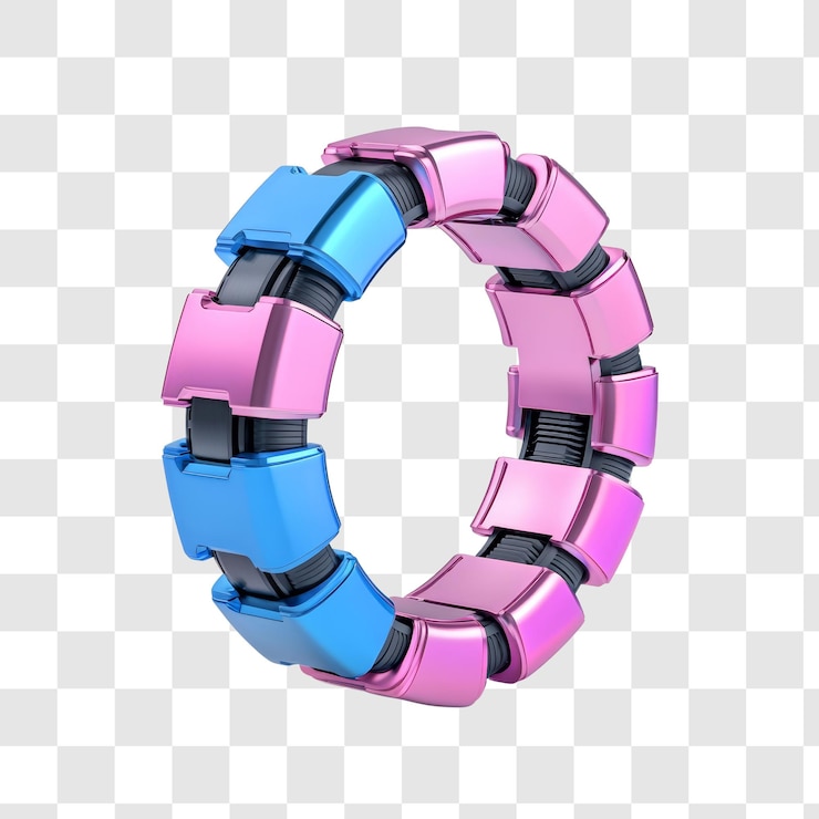 PSD anillo 3d de colores con segmentos entrelazados
