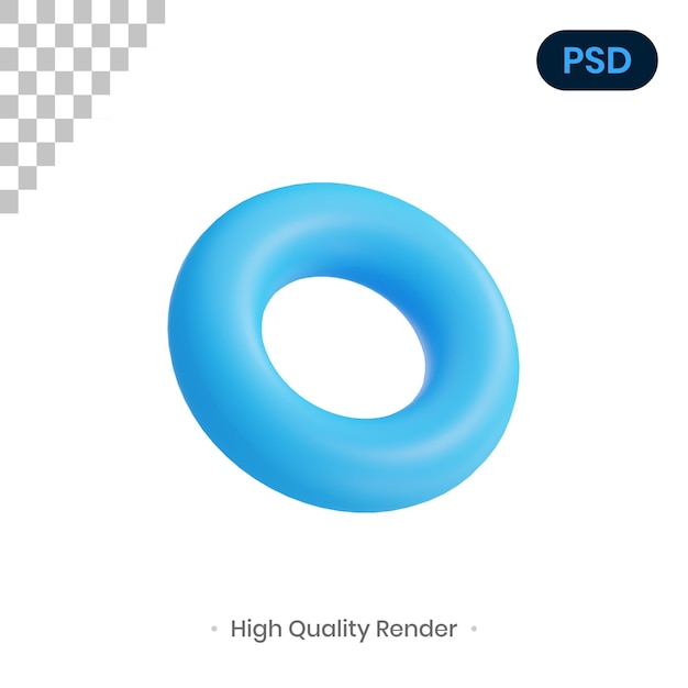 Anillo 3D Render Ilustración Premium Psd