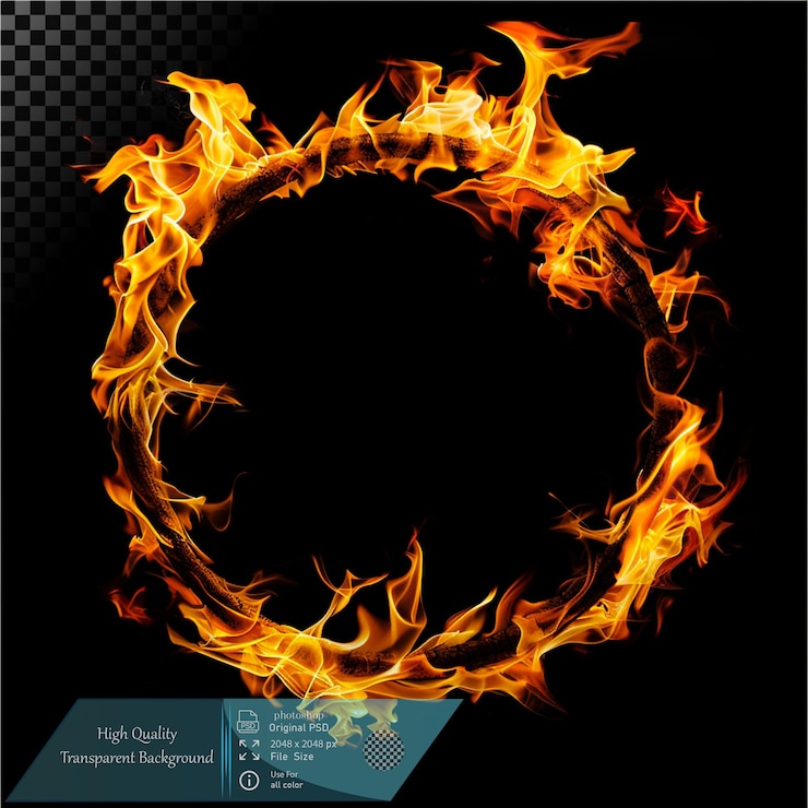 PSD el anillo ardiente de las llamas