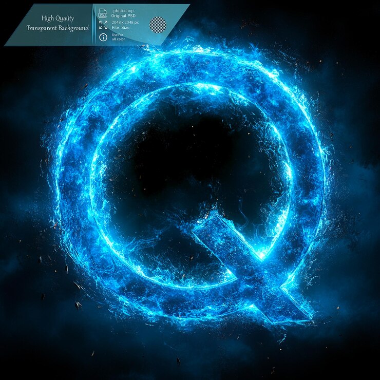 PSD un anillo azul brillante en un estilo de fantasía sobre un fondo transparente