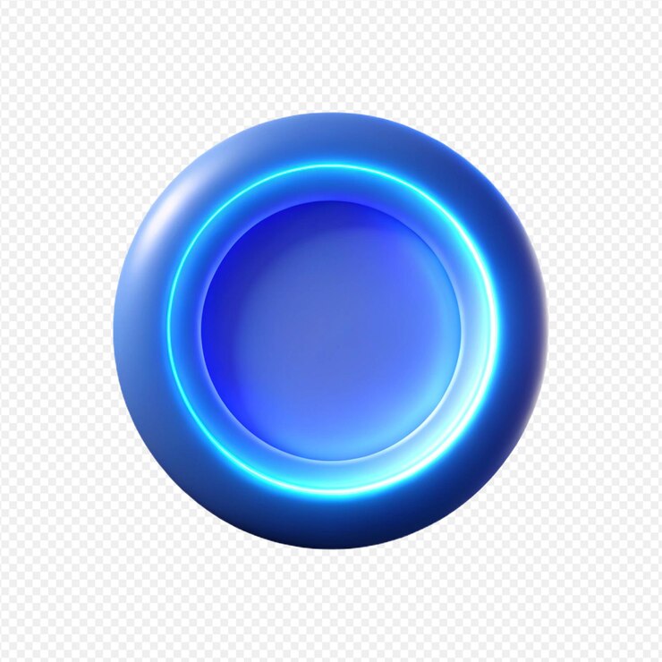 PSD anillo blanco circular de brillo azul neón luz etérea gradiente suave diseño minimalista