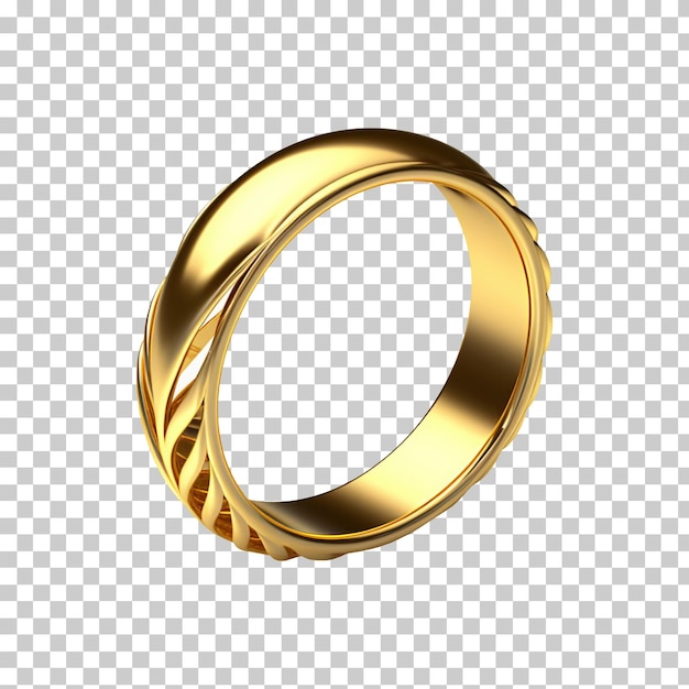 PSD anillo de bodas dorado aislado en fondo transparente png psd