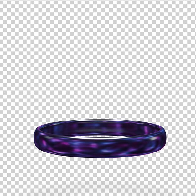 Anillo de bodas de obsidiana completamente aislado en 3D