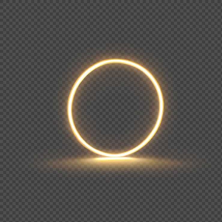 PSD anillo circular incandescente con efecto de luz radiante con fondo transparente aislado png