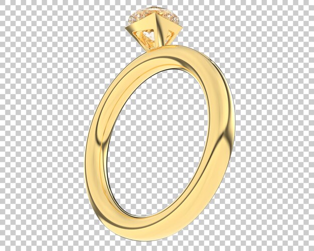 Anillo de compromiso aislado en el fondo Ilustración de renderización 3D